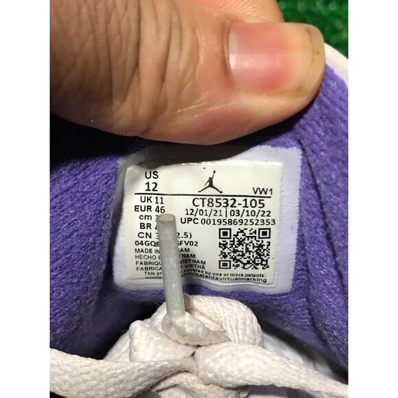 Air Jordan Retro 3 Dark Iris Size 12 with Box CT8532-105 - Picture 10 of 11